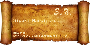 Sipeki Narcisszusz névjegykártya